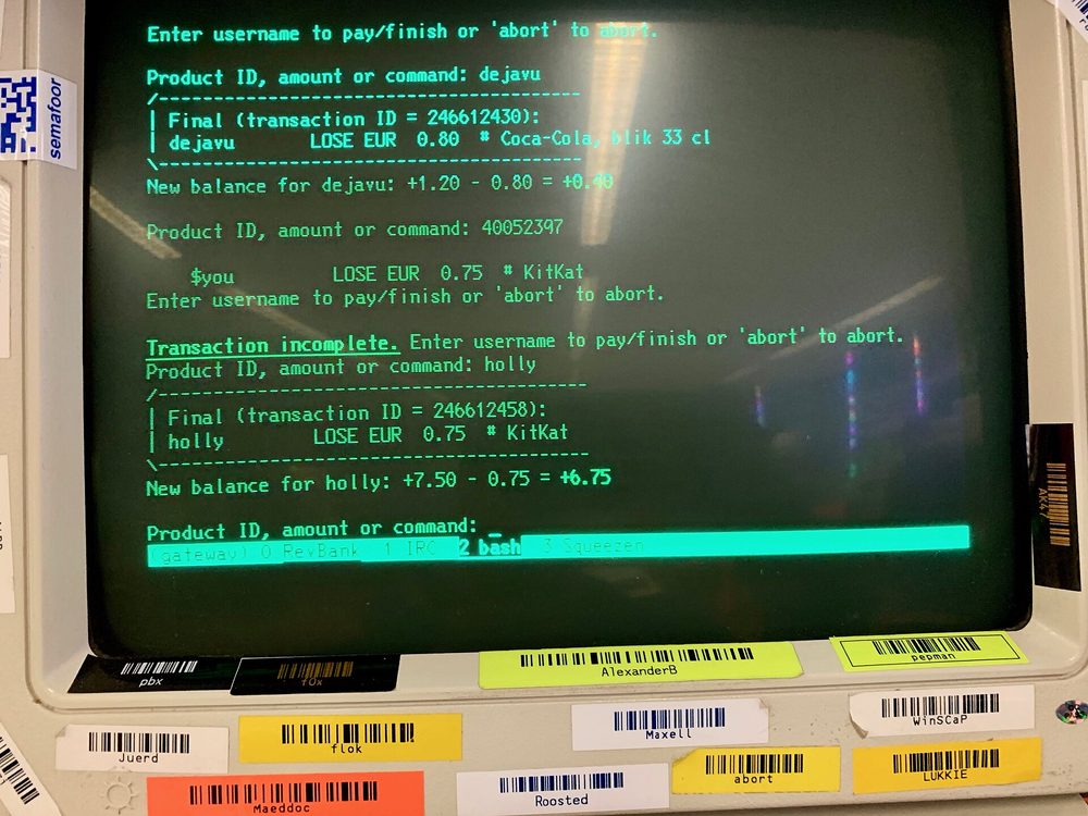 A command-line terminal session