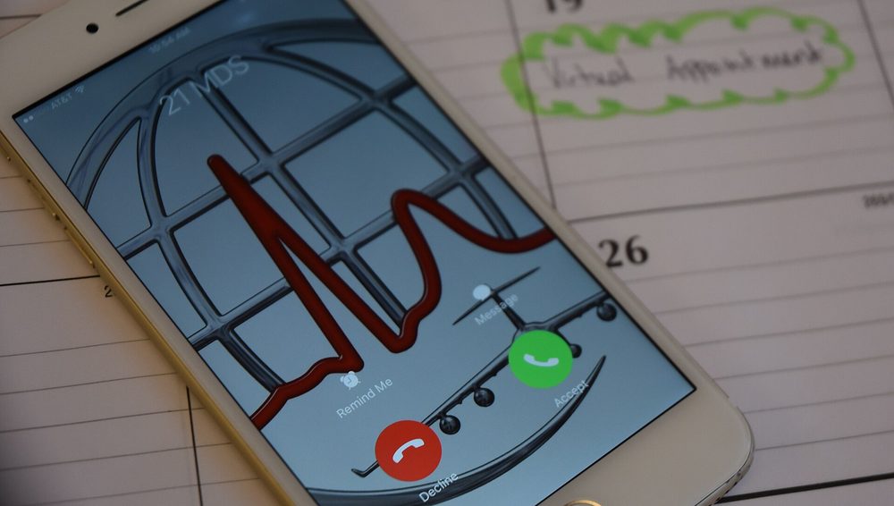 An incoming call on a phone screen